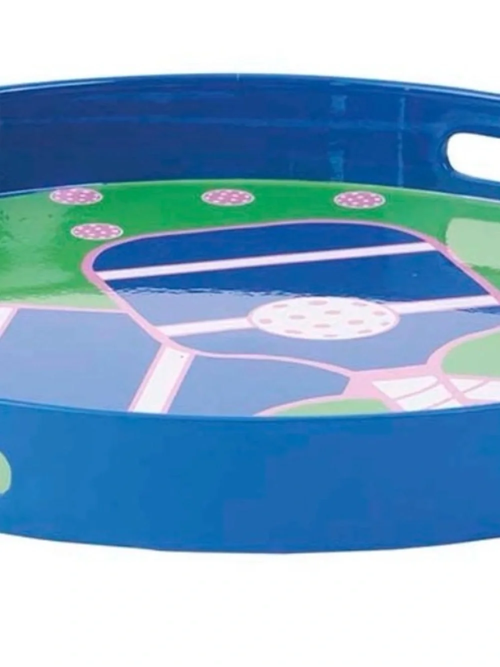 NWT Rockflowerpaper Green Pickleball 15’ Round Tray
